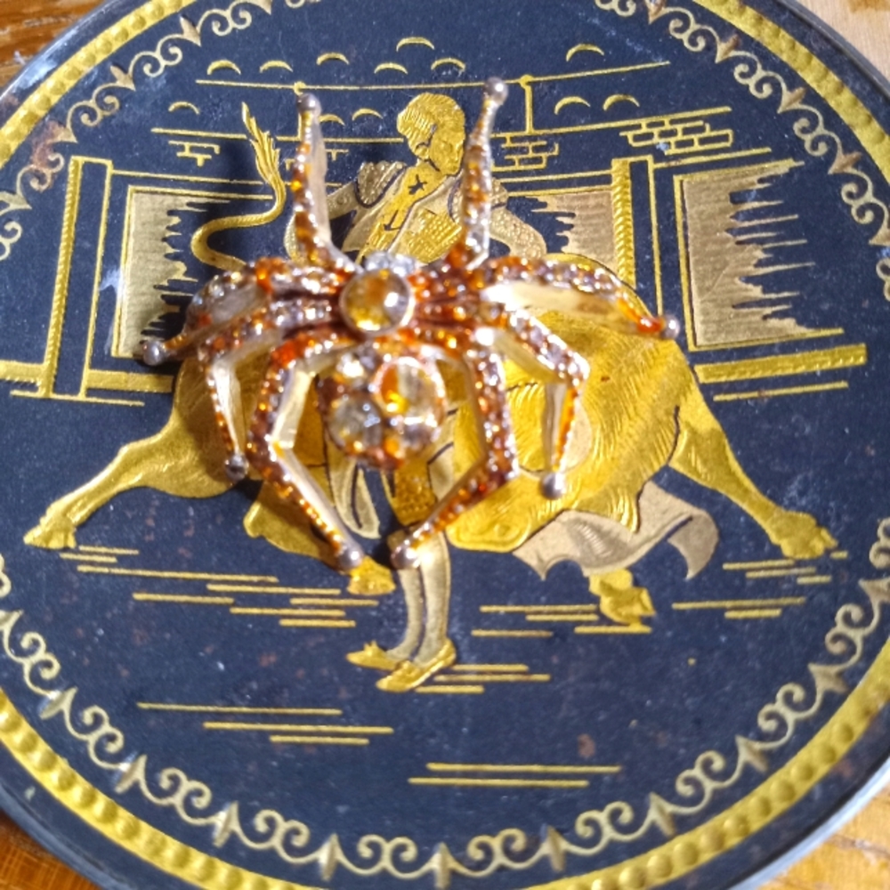 Accent Stone Spider Brooch
